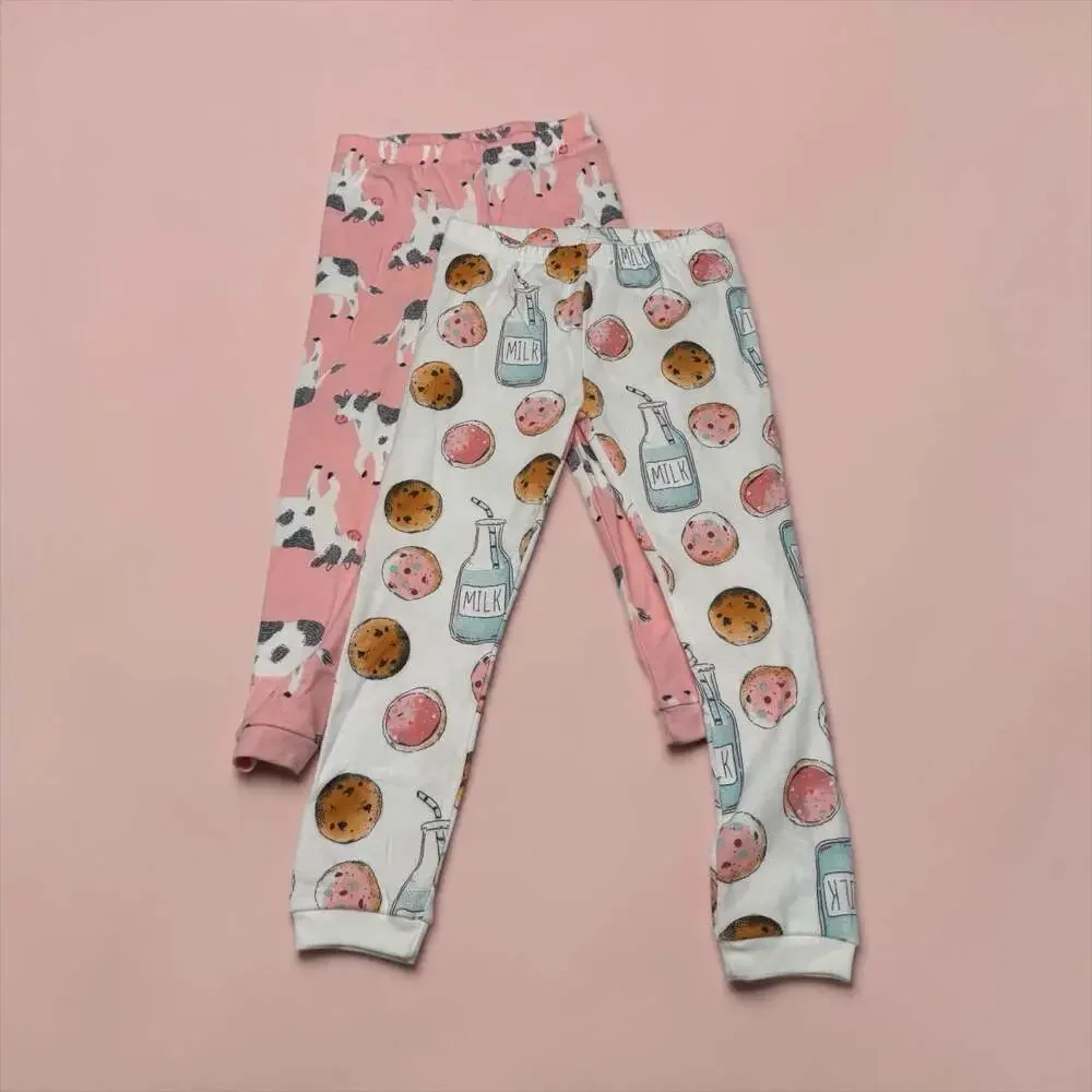 Carter's Just One You 2-Pack Toddler Girl Cow and Milk & Cookies Pajama Pants Si
